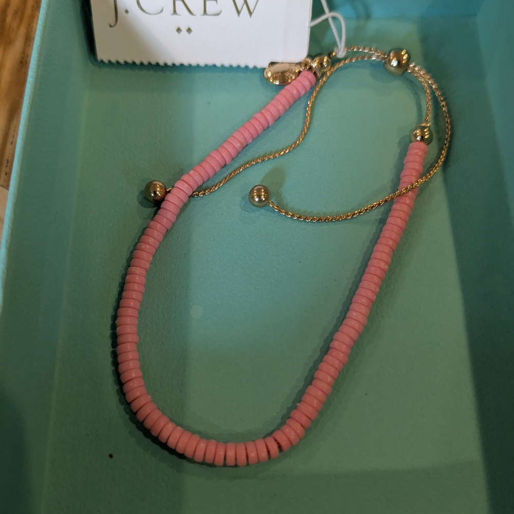 J. Crew Pink and Gold Classic Bracelet